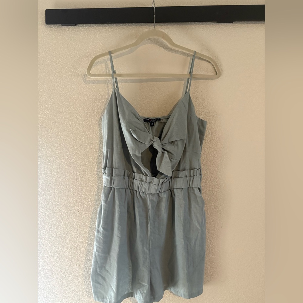 NWT-Stylish Gray/Blue Spaghetti Strap Romper
